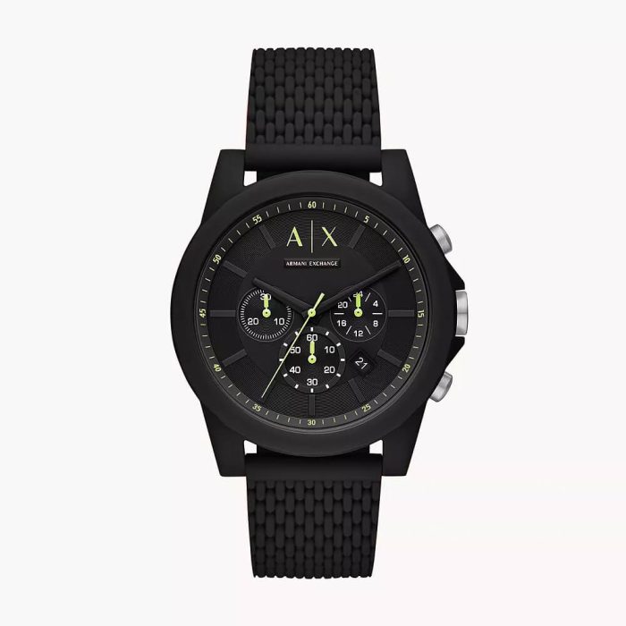 Exchange Chronograph Black Silicone Watch